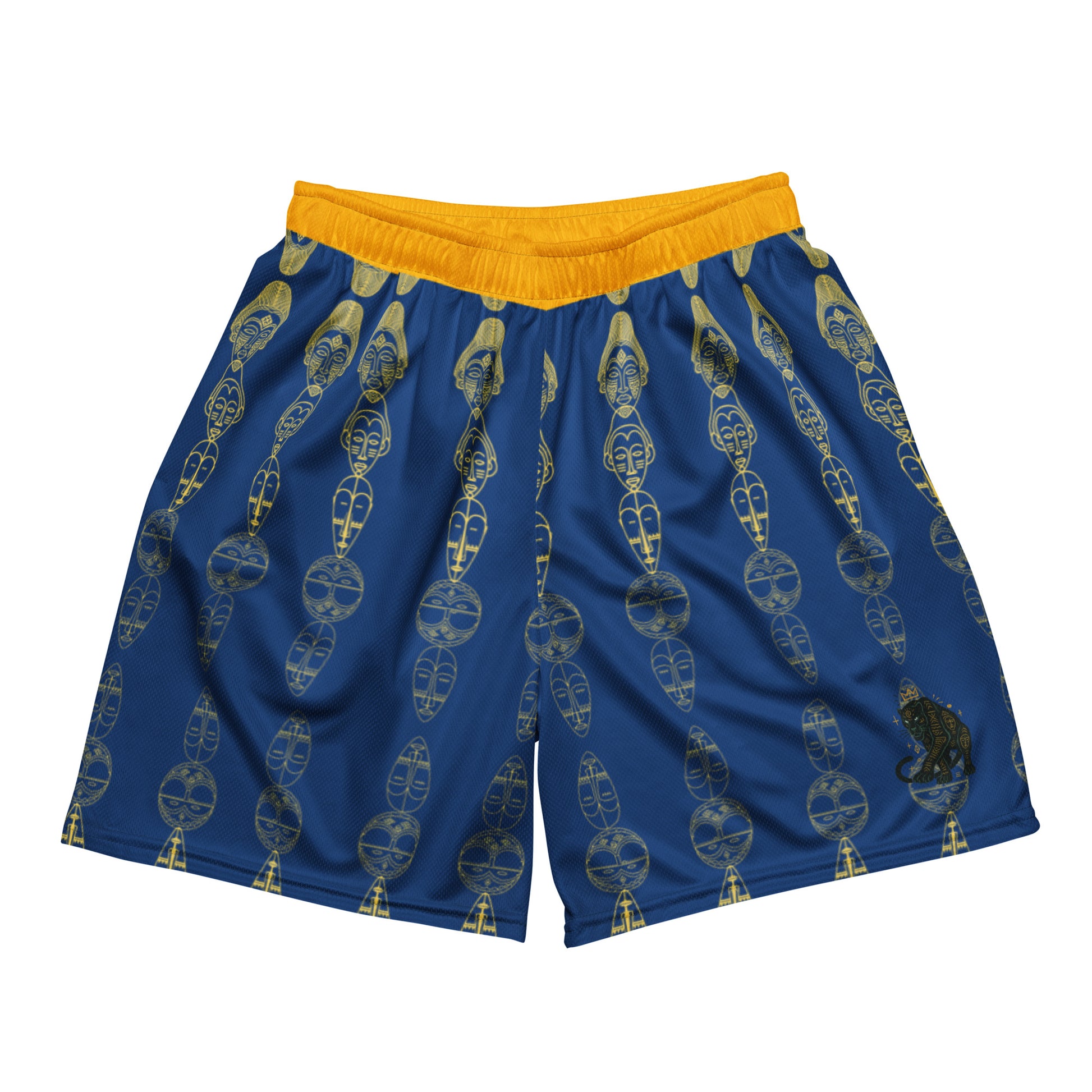 Version arrière du short Ngɔ Éboga mettant en lumière la panthère stylisée, symbole de vigilance et de force.
Un détail signature qui célèbre l’élégance gabonaise contemporaine.
