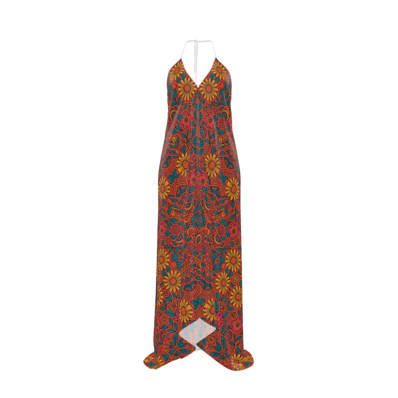 "Solstice in Bloom" Halter Dress 