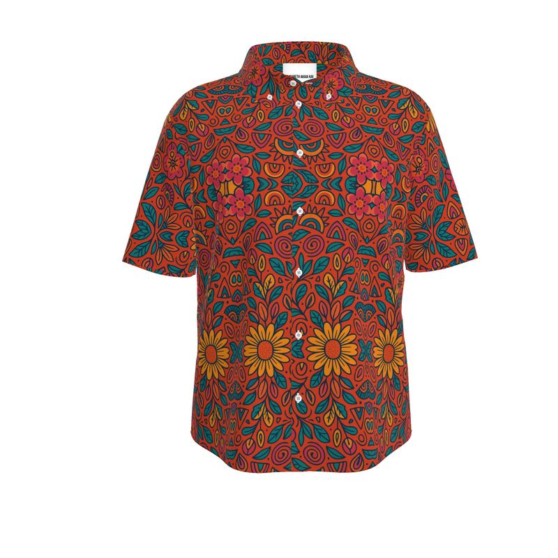 Chemise à manches courtes « Solstice en Fleurs »