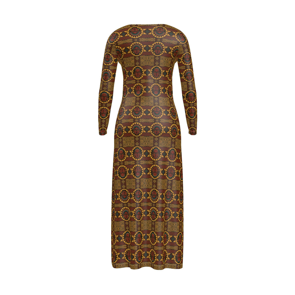 Kaya Lumina Button-Up Maxi Dress – Limited Edition Afro Luxe in Artistic Jersey