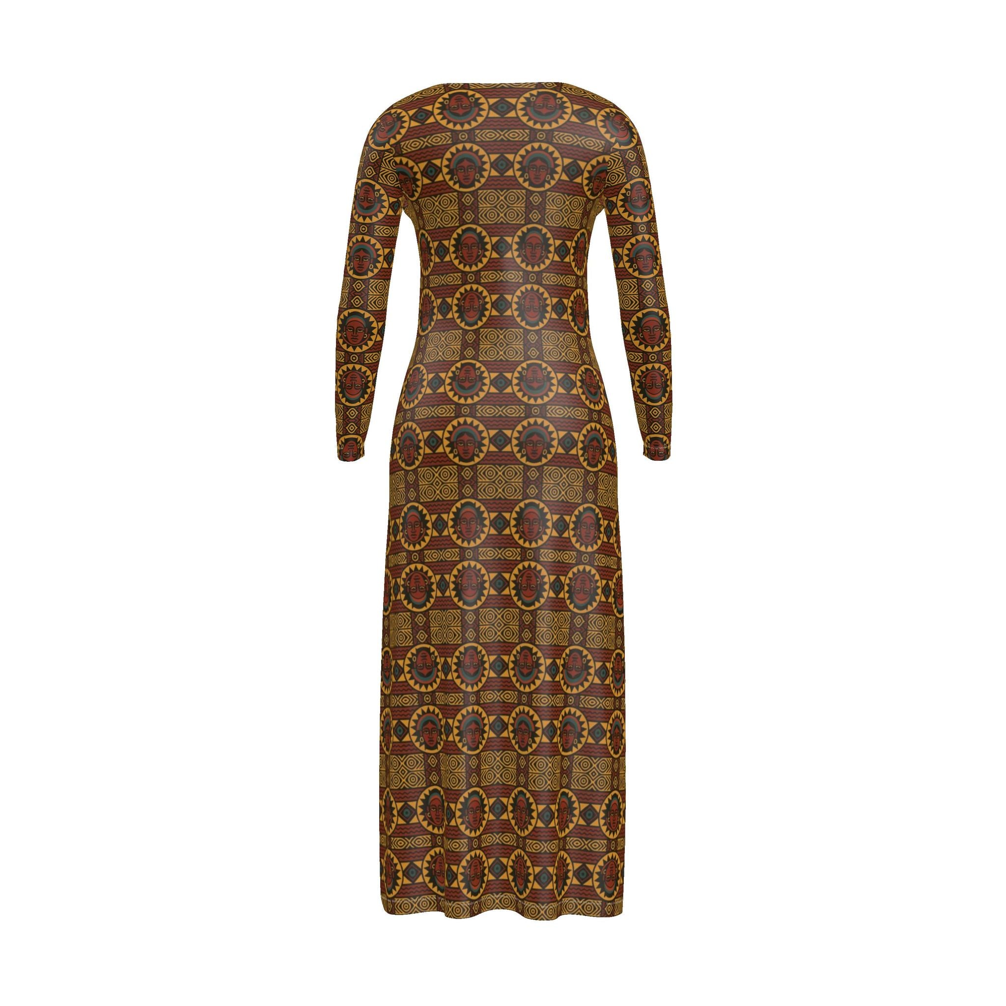 Kaya Lumina Button-Up Maxi Dress – Limited Edition Afro Luxe in Artistic Jersey