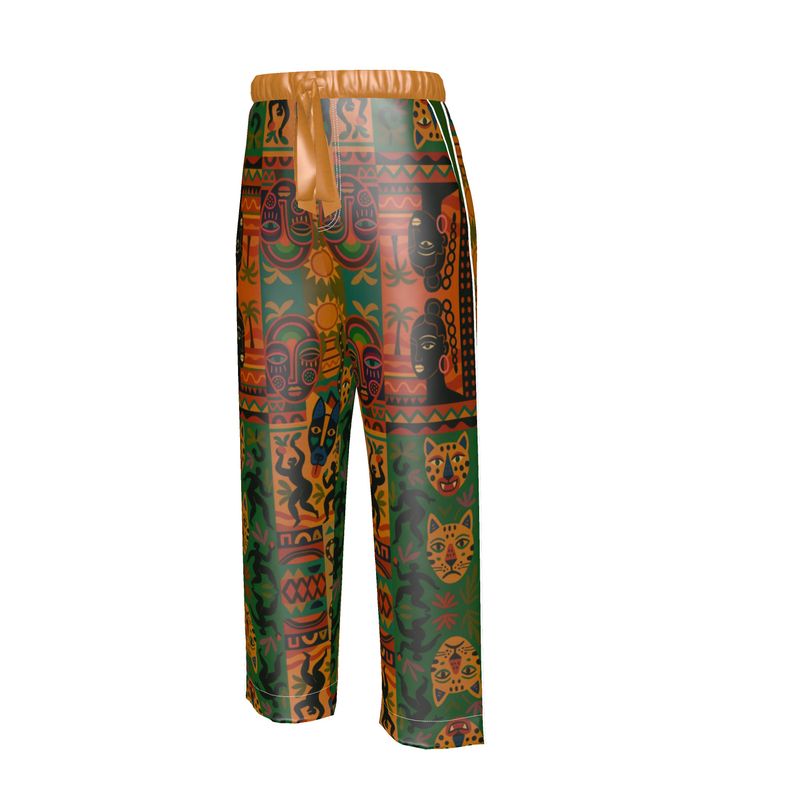 Nzinga — Pantalon Rituel à Imprimé Signature