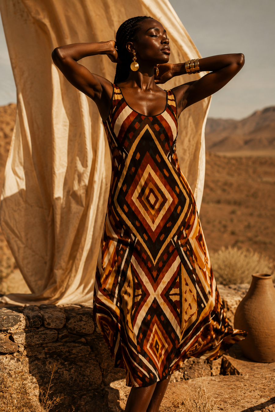 NYARA — Robe Midi Sans Manches