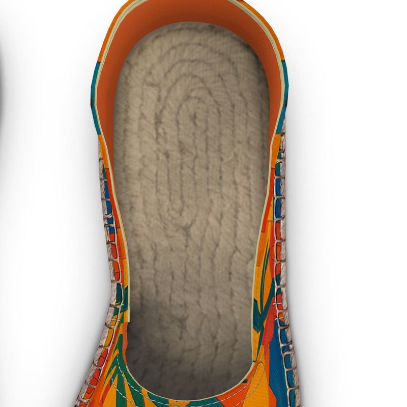 Espadrilles d’été colorées avec imprimé tropical exclusif, fabriquées à la main par Elisabeth Akaïa Kaï