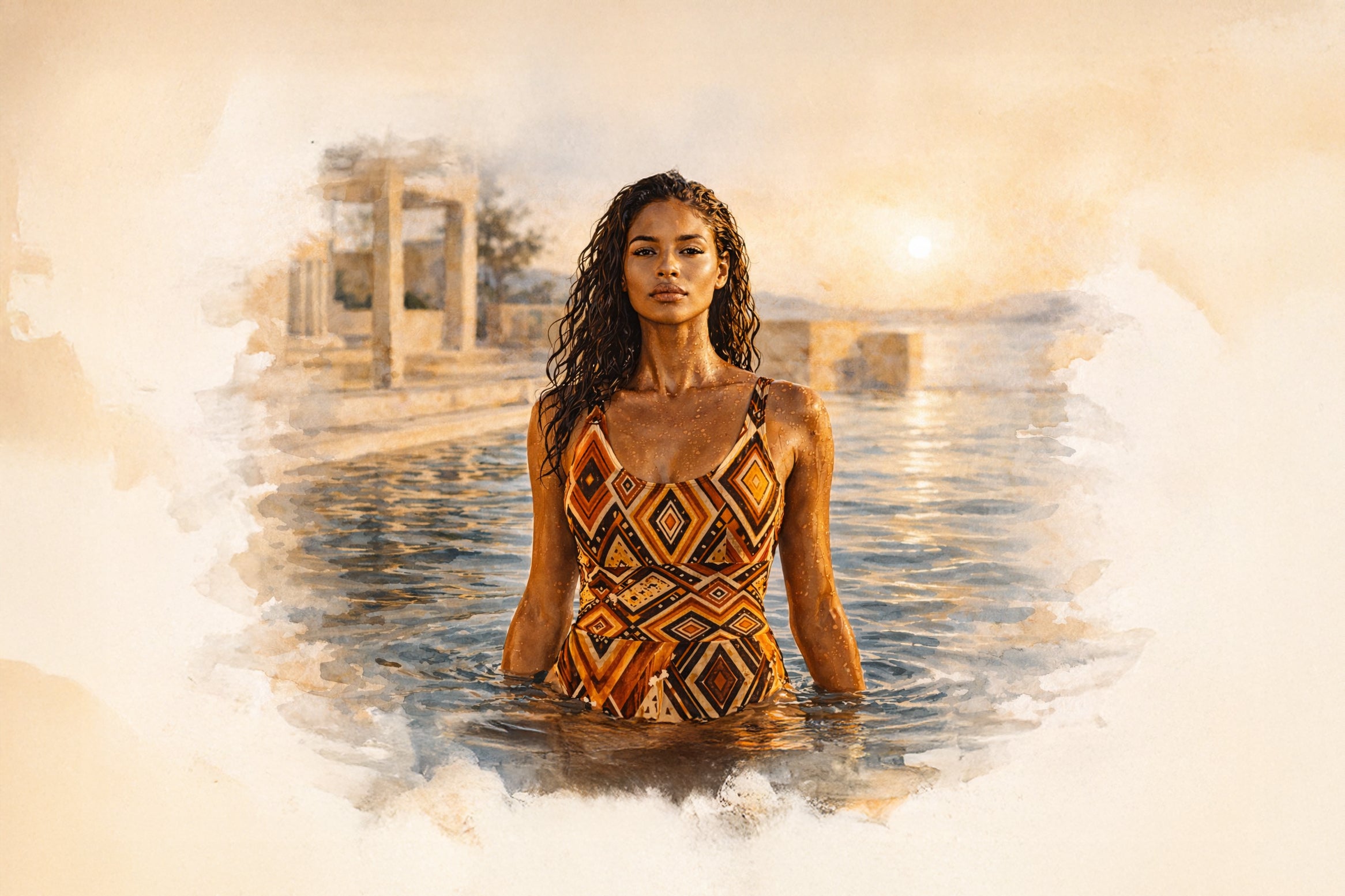 Découvrez une vision solaire du maillot de bain de luxe avec Élisabeth Akaïa Kaï. Des pièces artistiques en édition limitée, inspirées par les motifs africains contemporains, la lumière et la matière. Un vêtement pensé comme une œuvre à porter, entre élégance, puissance et émotion.