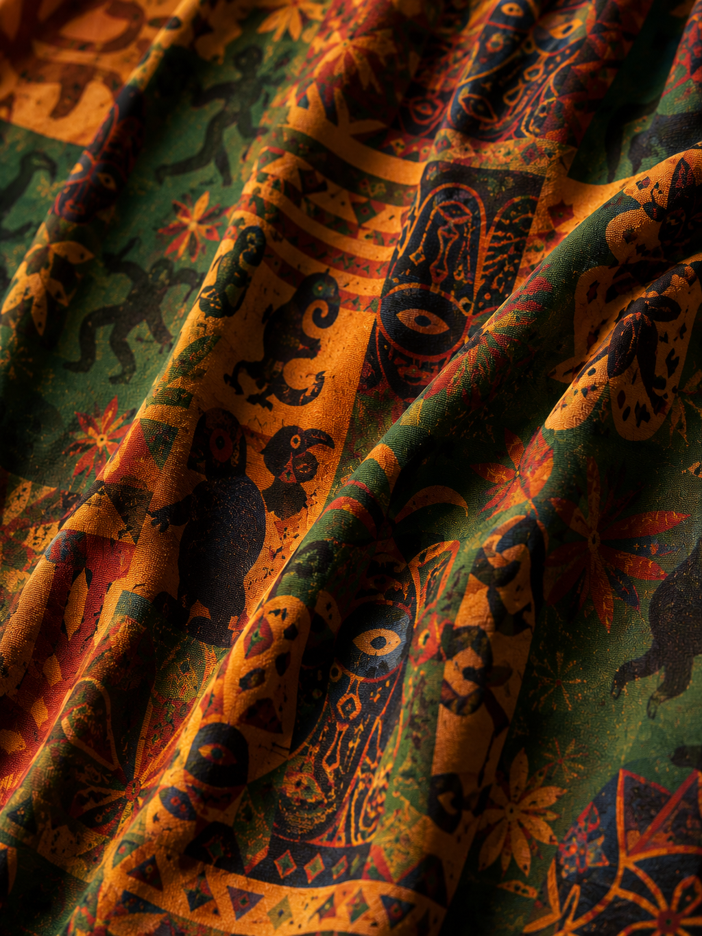 Nzinga — Pantalon Rituel à Imprimé Signature
