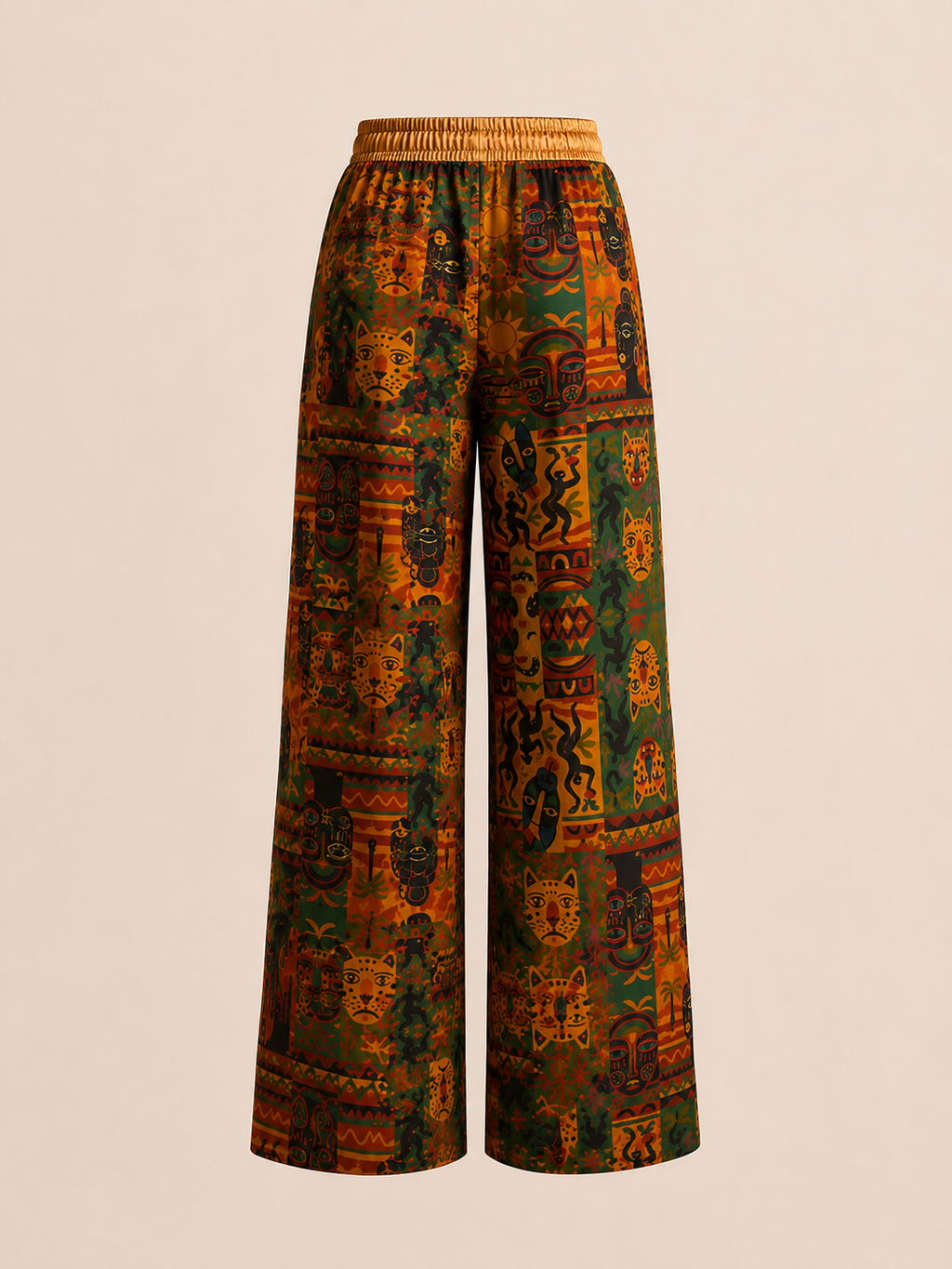 Nzinga — Pantalon Rituel à Imprimé Signature