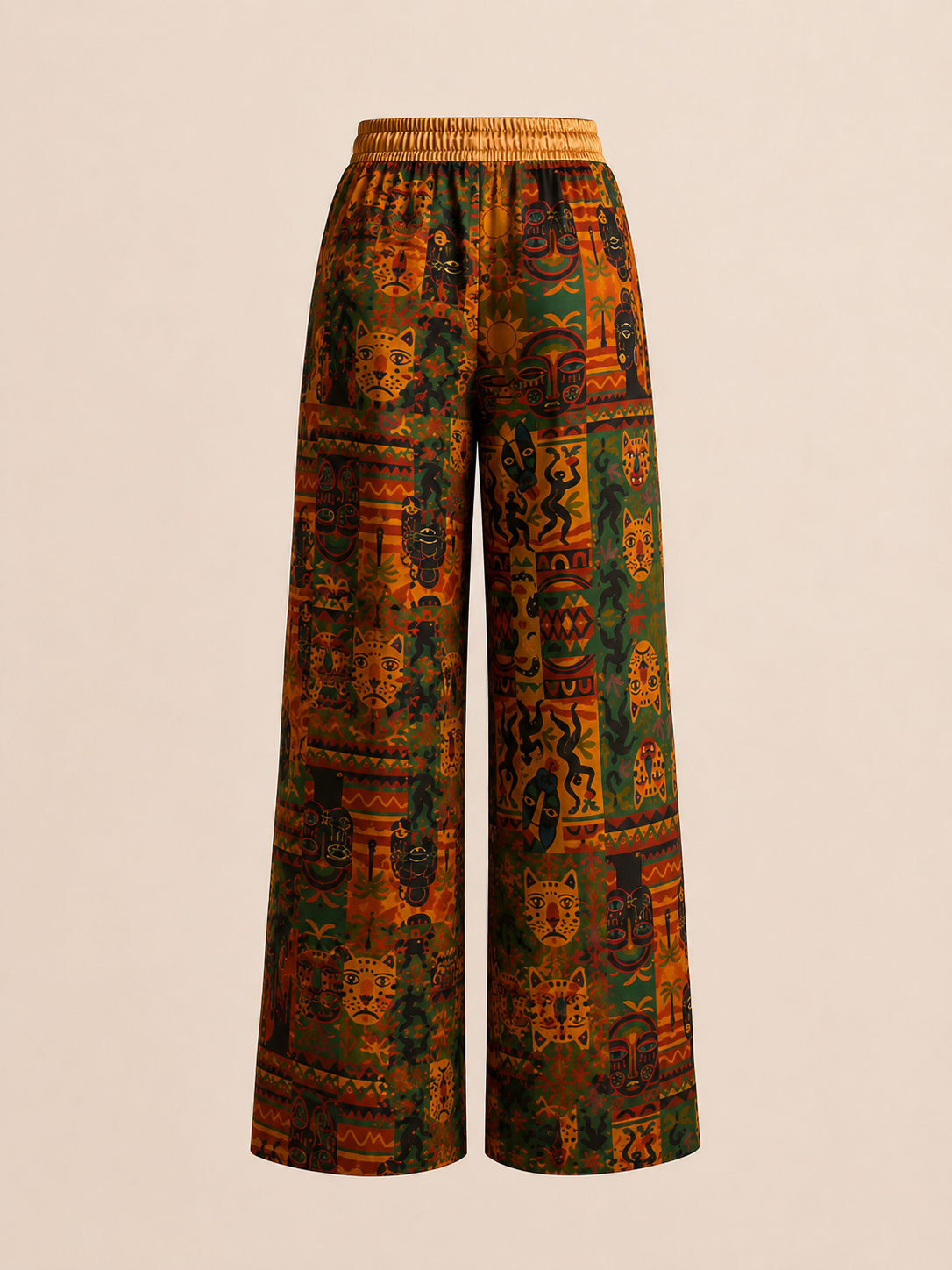 Nzinga — Pantalon Rituel à Imprimé Signature