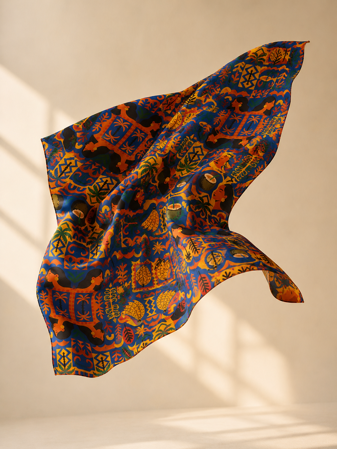 Porté par un souffle léger, le pagne Isla Sol dévoile la souplesse de son coton et la richesse de son motif exclusif. Une création textile qui allie élégance contemporaine et inspiration africaine.