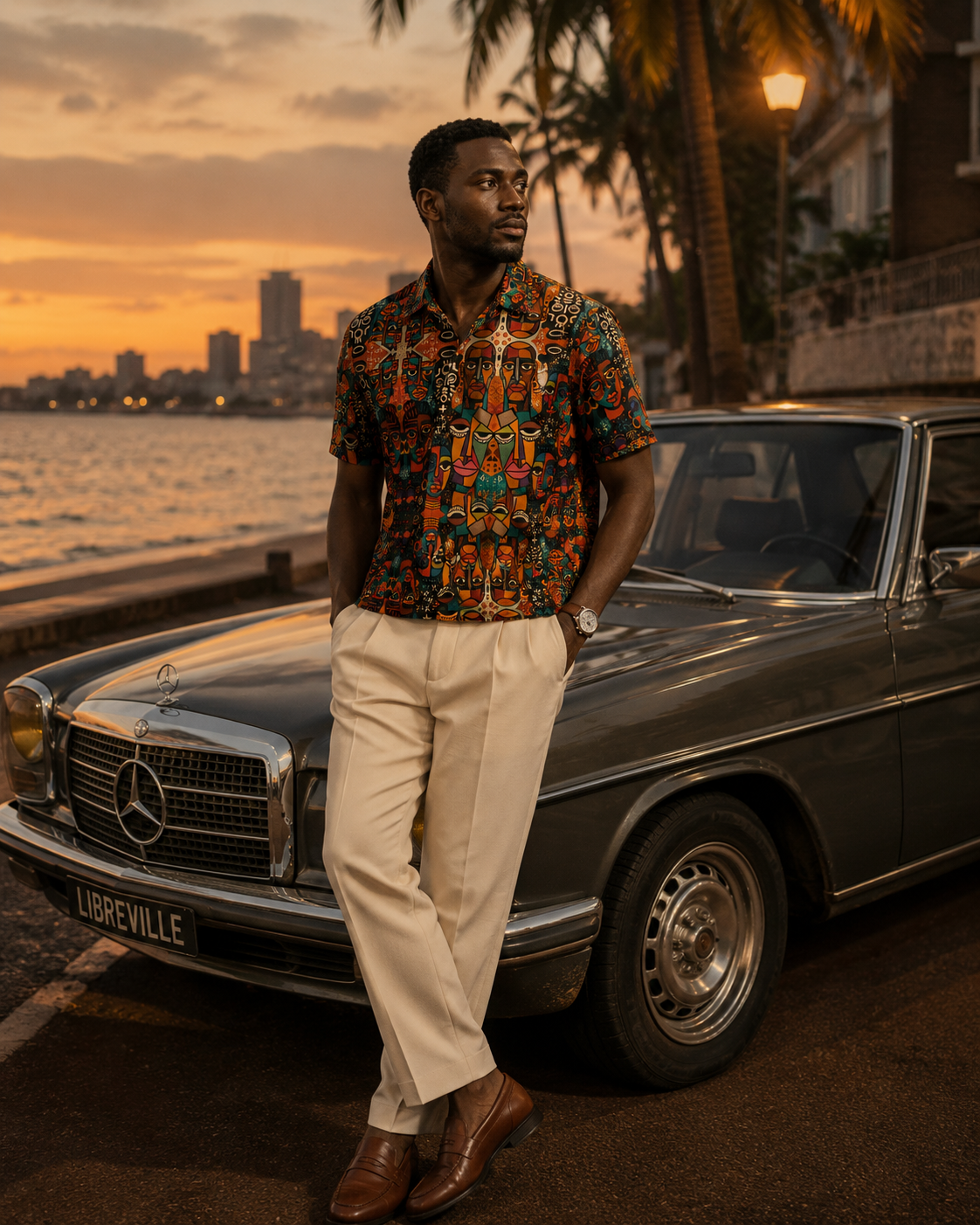 Entre élégance côtière et héritage artistique, ce polo homme ELISABETH AKAIA KAI célèbre le luxe afro contemporain. Une silhouette raffinée portée par des motifs inspirés de l’art africain, dans une esthétique solaire et intemporelle.