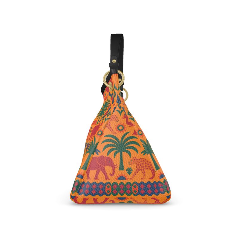 Sac à main en cuir éthique pour femme, imprimé exclusif aux motifs africains, fabriqué à la demande – modèle Sira Sankofa par Élisabeth Akaïa Kaï