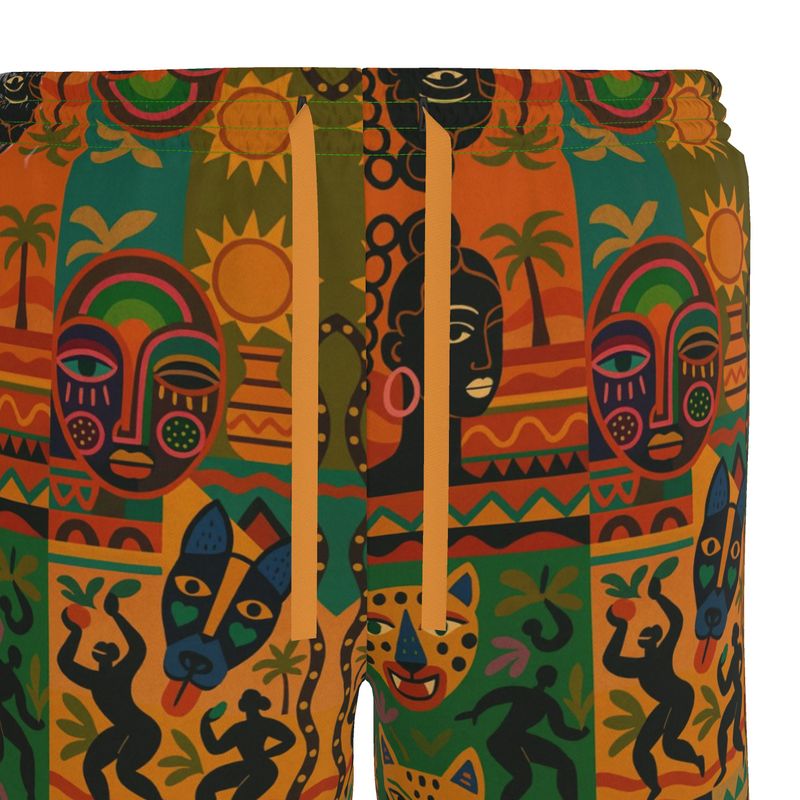 Étiquette intérieure Élisabeth Akaïa Kaï cousue au short à cordon Nzinga, symbole d’authenticité et de luxe artisanal.