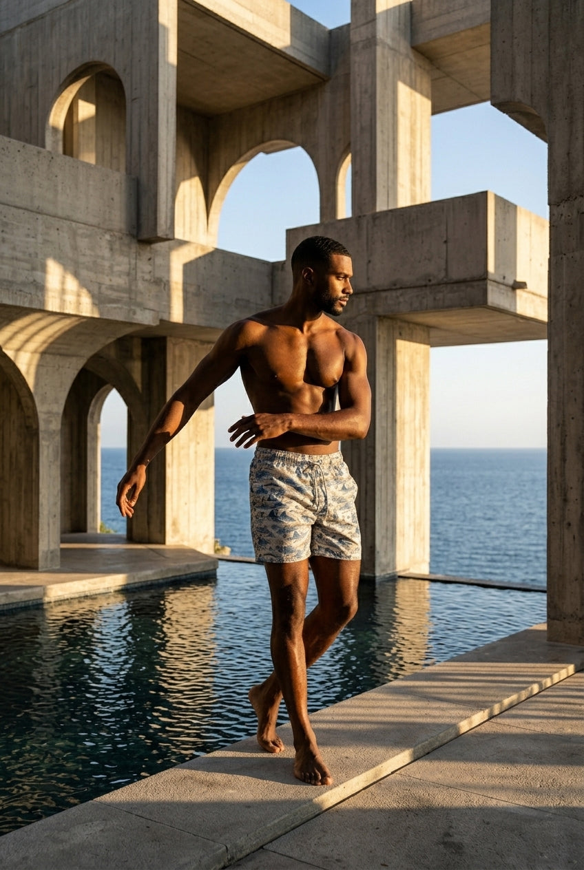 BIARRITZ — Short de Bain Artistique Homme