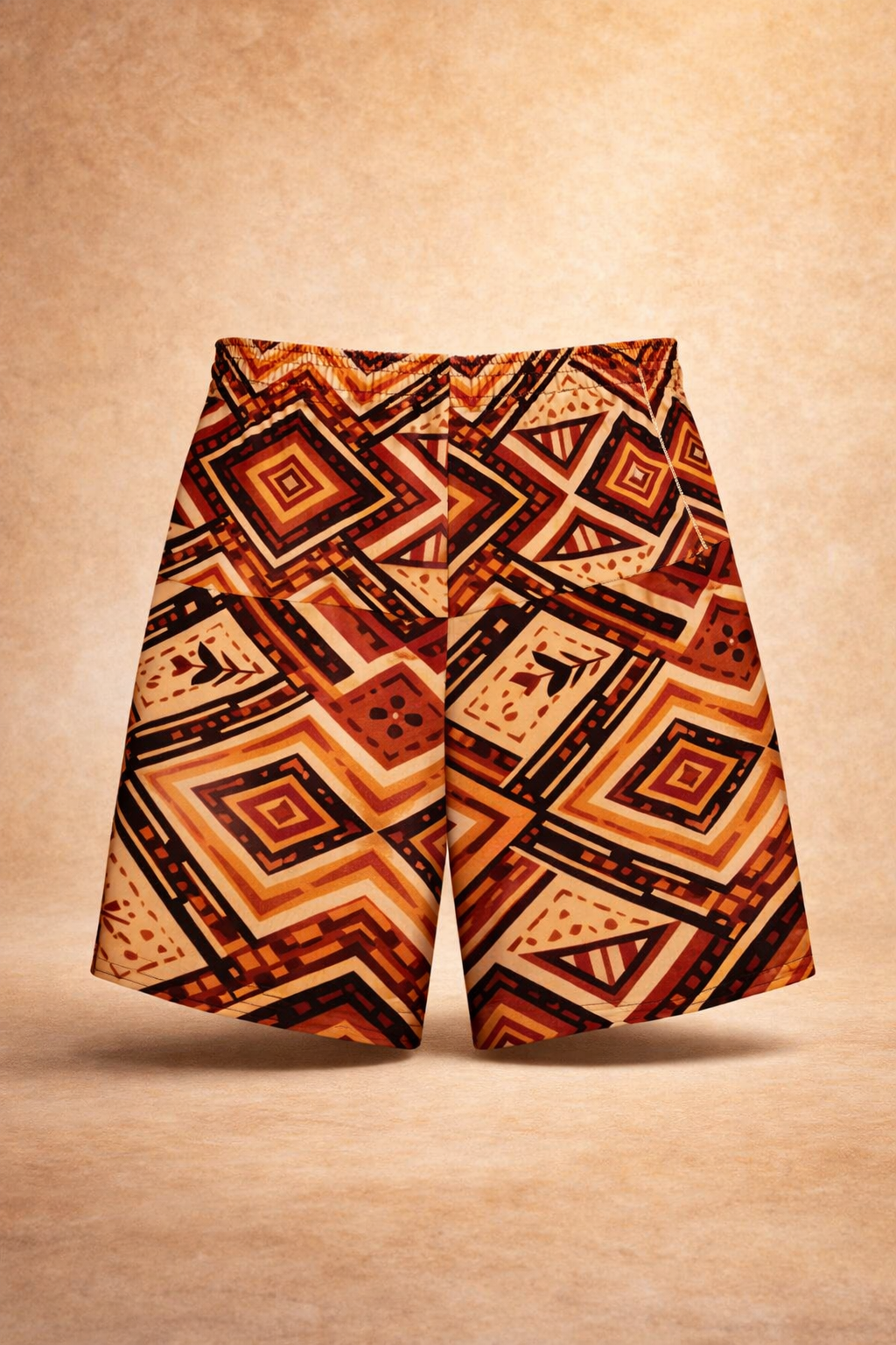 Vue arrière du short de bain homme révélant la structure, la coupe et l’alignement du motif. Conception pensée pour le confort et l’élégance.