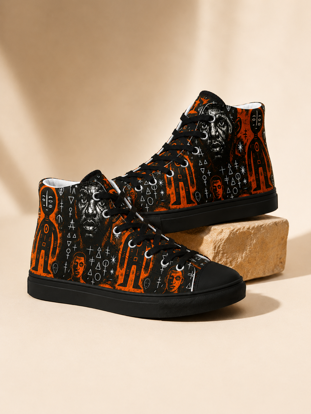 Une silhouette contemporaine pensée comme une œuvre d’art. Sneakers en édition limitée inspirées de l’art africain, du luxe émotionnel et du design contemporain.