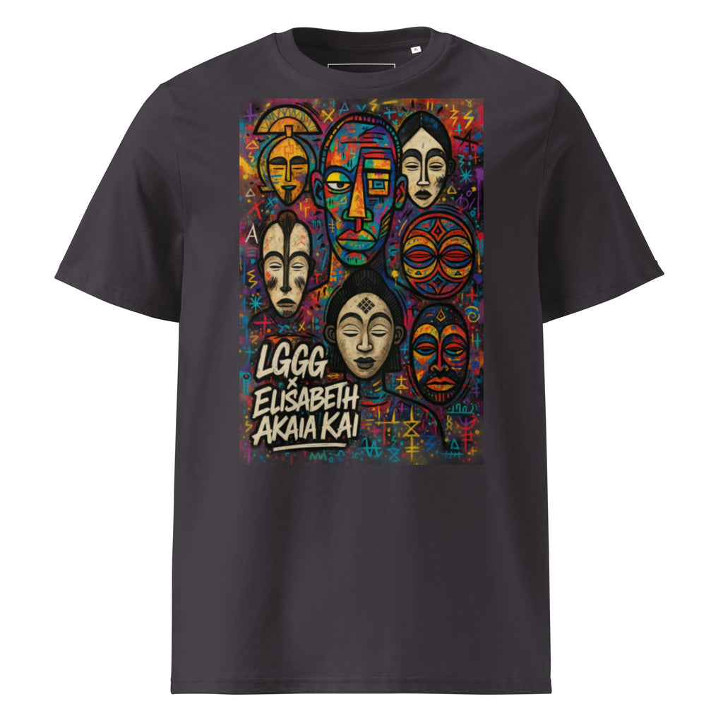 Le t-shirt MEBOKO Anthracite met en valeur l'intensité des couleurs de l'œuvre graphique exclusive. Une pièce de mode d'auteur inspirée du patrimoine culturel africain.