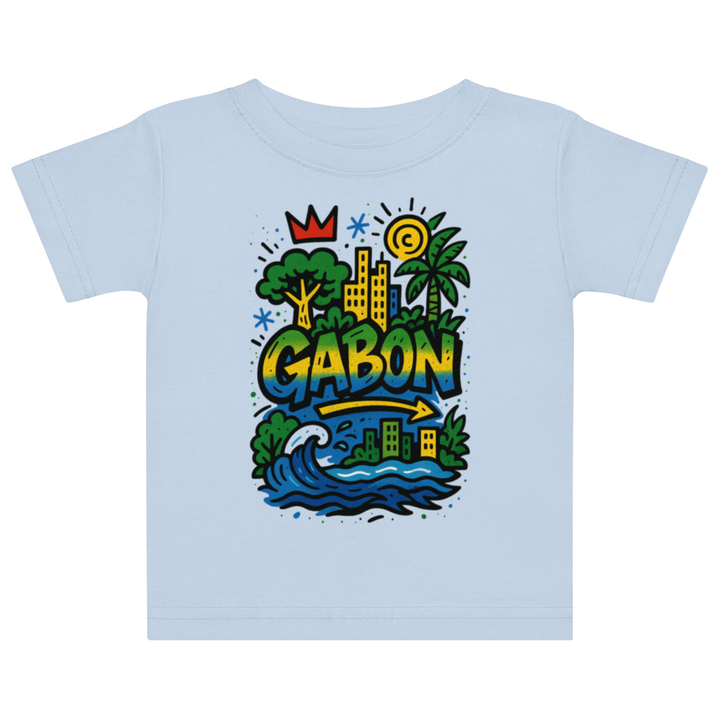 Inspiré du ciel de Libreville et des horizons marins du Gabon, le t-shirt Ndjili bleu ciel apporte fraîcheur et légèreté aux tenues des enfants.