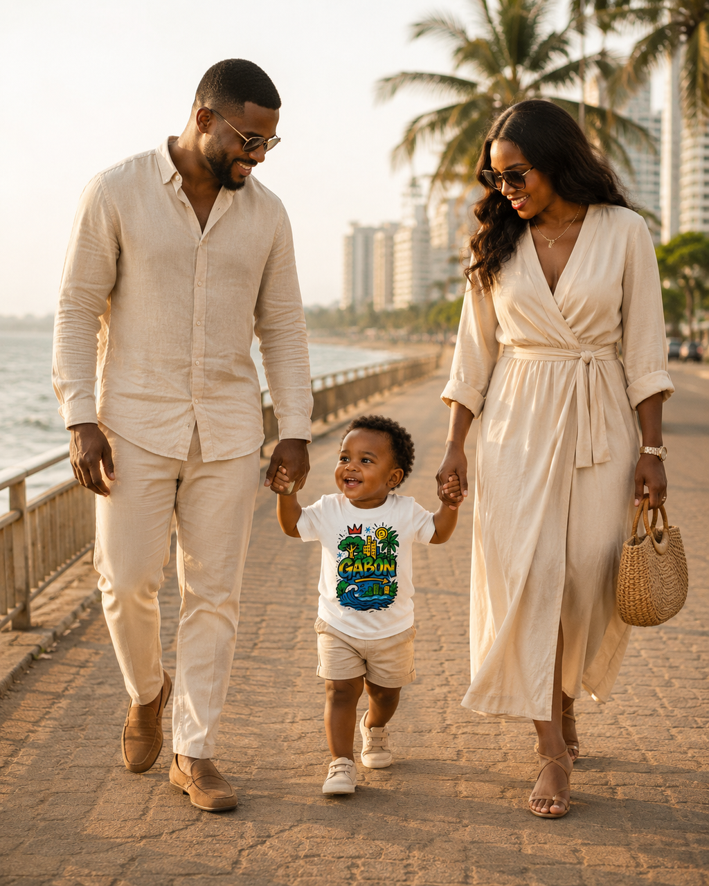 Une création joyeuse et colorée qui accompagne les instants de partage. Le t-shirt enfant Ndjili reflète l'énergie du Gabon à travers un design exclusif imaginé par ÉLISABETH AKAÏA KAÏ.
