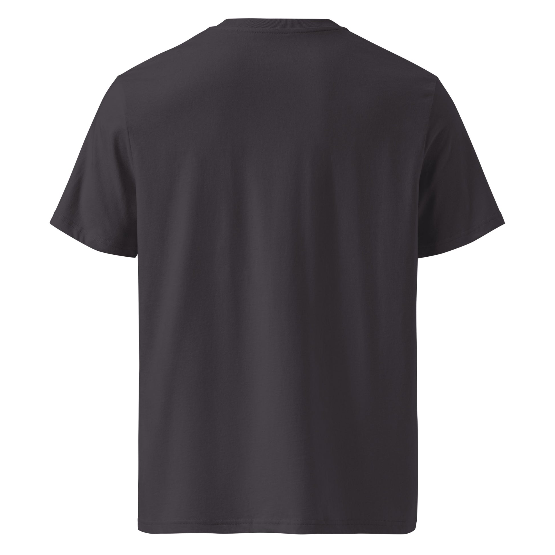 T-shirt Ondja anthracite unisexe coton biologique, imprimé vague bleue et couronne jaune, design exclusif Élisabeth Akaïa Kaï