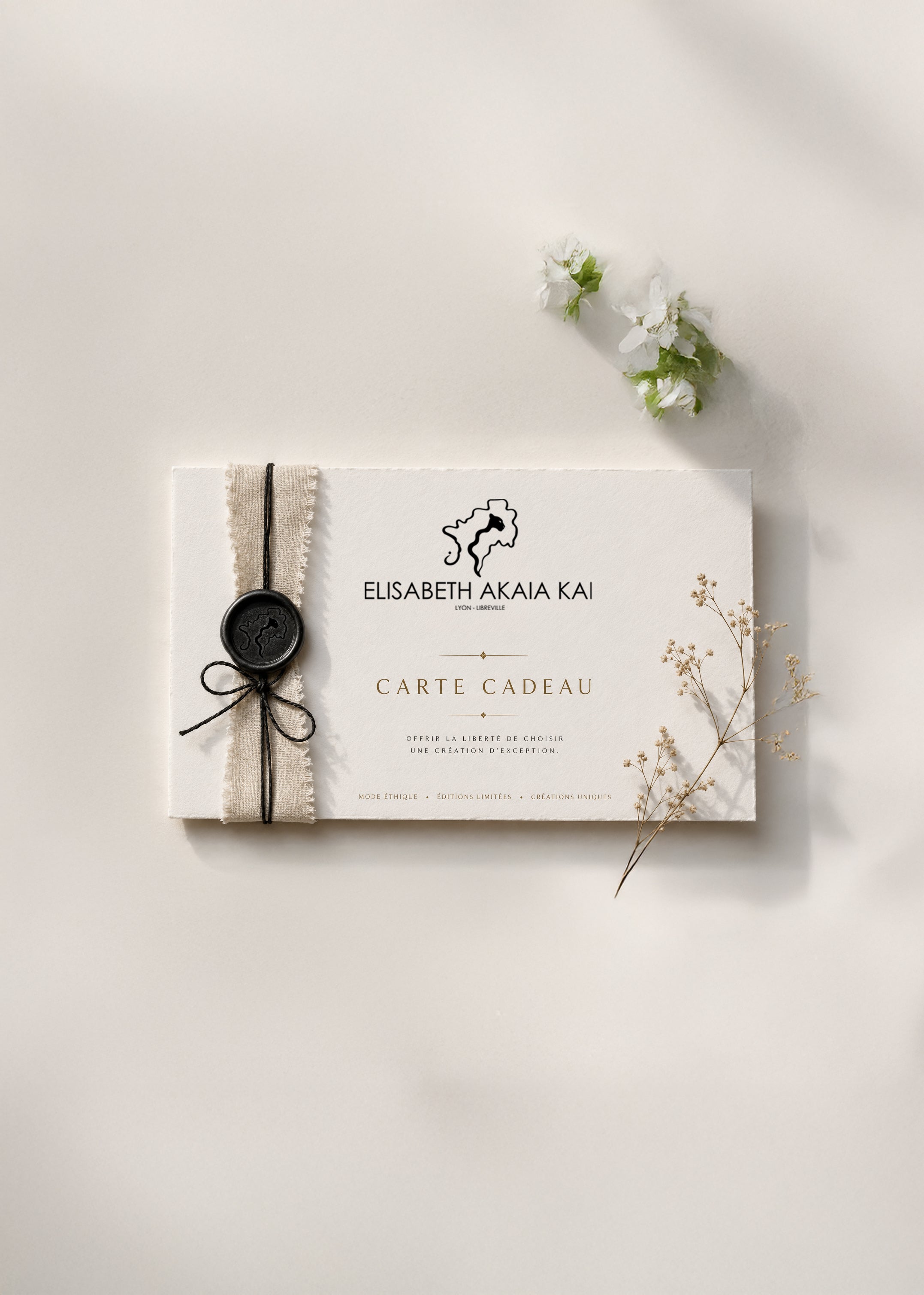 Give the gift of choice from an exceptional collection - ÉLISABETH AKAÏA KAÏ Gift Card